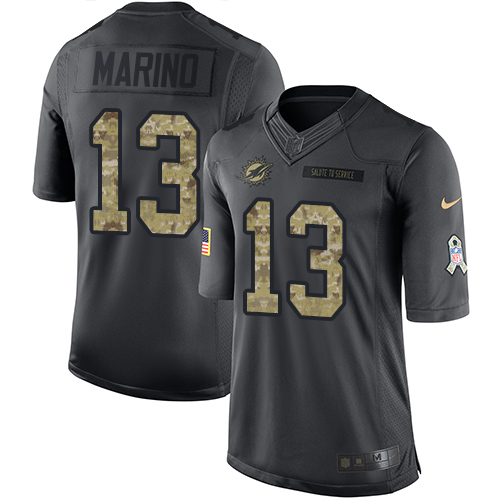 Youth Limited Dan Marino Nike Jersey Black - #13 2016 Salute to Service NFL Miami Dolphins